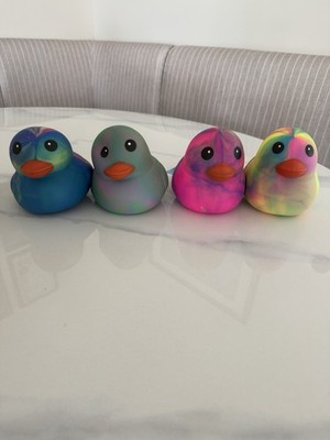 Sunny Days Jumbo Squeeezy Tie-Dye Duck Rainbow Pink Blue Squishy New With Tag