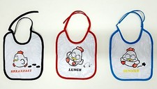NEW BABY GRAPHIC BIBS FOR INFANTS KIDS PVC WATERPROOF 3 PIECE SET CUTE DESIGNS