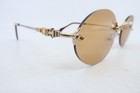 Vintage 90s gold & platinum plated FRED rimless sunglasses France m. FIDJI 54-20