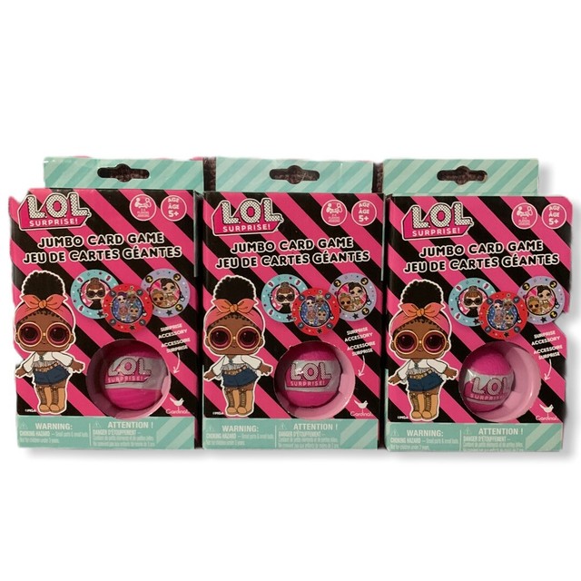 LOL Set Of 3 SURPRISE Jumbo Card Game wSURPRISE ACCESSORY - Ages 5+ NEW