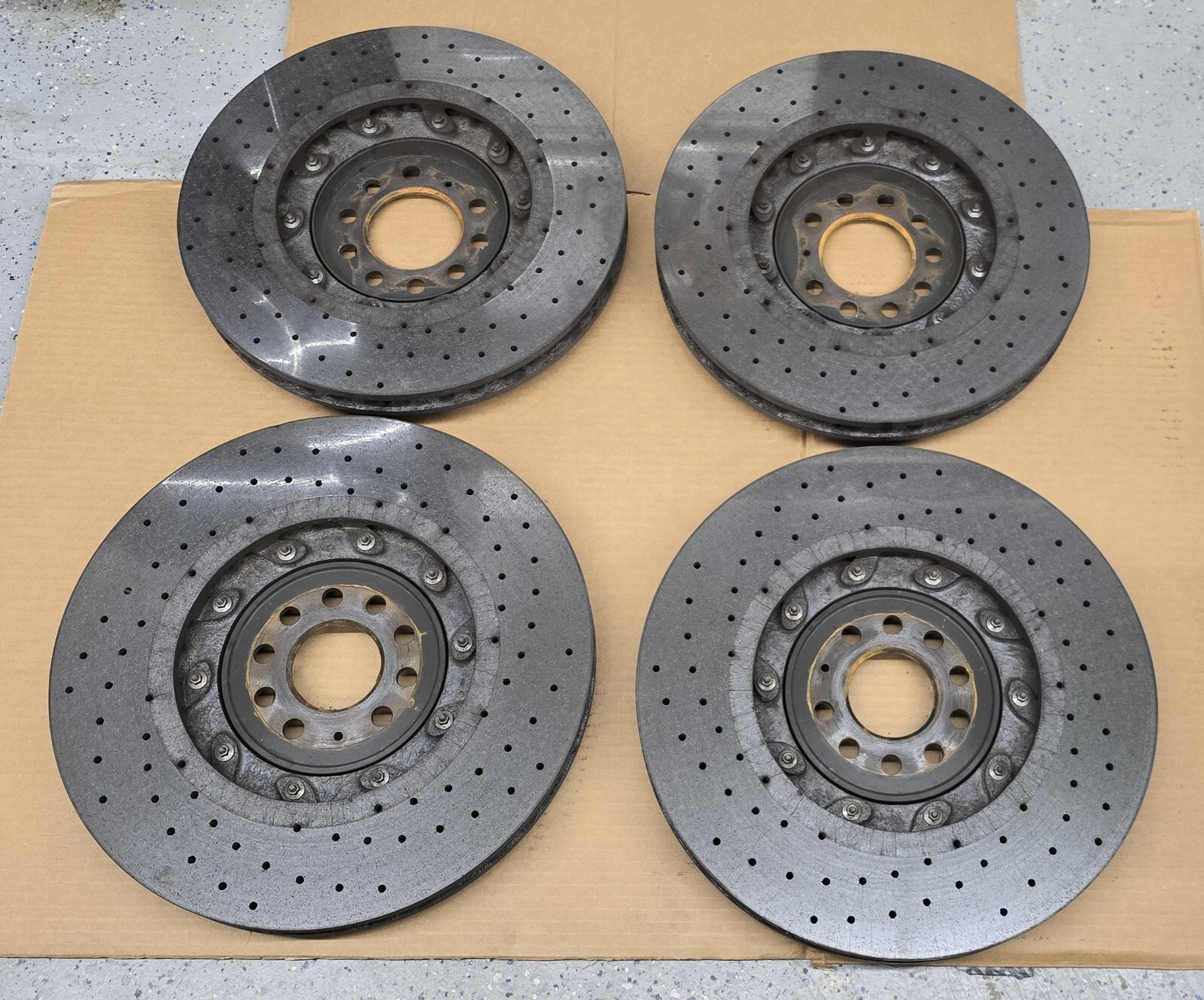 LIKE NEW Lamborghini Aventador Carbon Ceramic Brake Rotors Front Rear Rotor Oem 