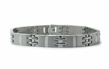 Titanium Cross Link Pattern Contemporary Design Mens Bracelet 8.5"