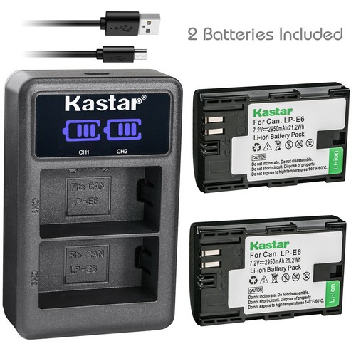 Kastar Battery & Charger Kit For Canon LP-E6/LP-E6N - 2950mAh For 5D 6D 7D 60D 70D 80D Cameras 5 thumbnail image