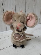 Vintage 1977 Russ Berrie Co. Inc. 6" Plush Mouse in Apron Stuffed Animal