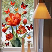 Wall Sticker Butterfly Flower Garden Decal Removable Kitchen Window Home Decor