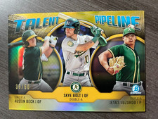 2019 Bowman Chrome Austin Beck Skye Bolt Jesus Luzardo Gold Refractor serial /50