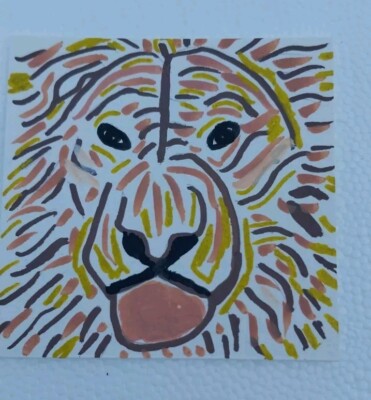 G.A.Titan Acrylic Painting IMPRESSIONISM Tiger Lion Abstract Home Decor  Artwork