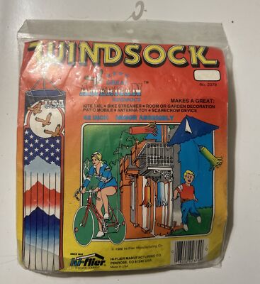 Great American Windstock 42  Kite Tail Bike Streamer 2379 Hi Flier New Vtg 1986