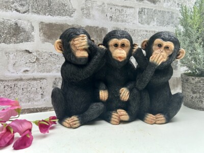 See Hear Speak No Evil Trio Monkeys Figurine Ornament Statue