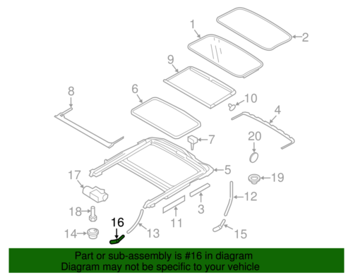 Volvo Sunroof Water Trap Release Drain 9178983 Xc90 Xc70 V70 for sale