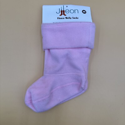 NEW Jileon kids Medium (9-11) Pink Fleece Welly Socks Warmers Boot