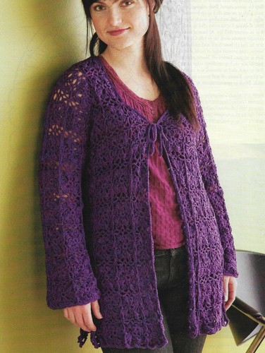 AMAZING GRACE WRAP SWEATER 6 SIZES WOMEN'S CROCHET PATTERN INSTRUCTIONS