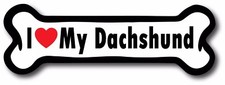 Dog Bone Magnet I Love My Dachshund Car Truck Refrigerator Sign Puppy