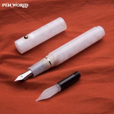 MAJOHN N8 Resin Bent nib & Glass Dip Dual-Use Fountain Pen Office Writing Gift