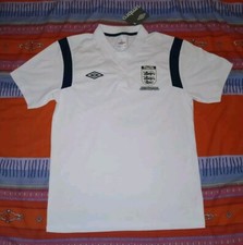 Polo Umbro Retro England FA media bianca nera nuova con etichette 