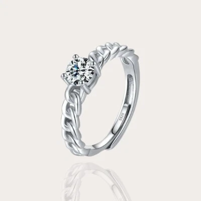 Damen Ring 925 Silber 1 ct. Cubic Zirkonia Verlobungsring Frauen Trauring Silber - Bild 1 von 4