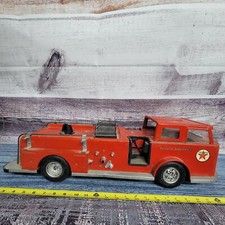 Vintage Buddy L Texaco fire chief pressed steel larger fire truck red and black