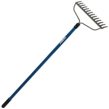 Seymour 42324 Bow Rake Weld 14 Tine 15-inch Head 60-inch Blue Fiberglass Handle