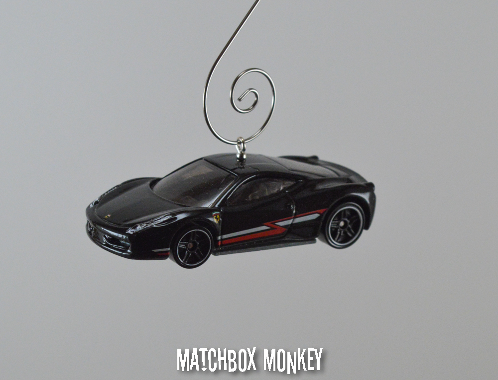 NEW! Black Ferrari 458 Italia Super Car Custom Christmas Ornament