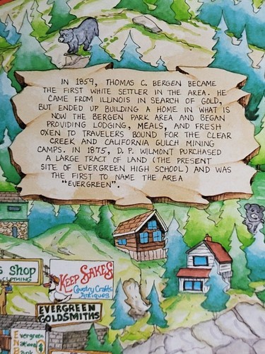 Vintage Evergreen Colorado Illustrated Map Poster - Picture 8 of 10
