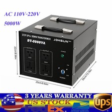 5000w Step Up/ Down Heavy Duty Electrical Power Voltage Converter Transformer US