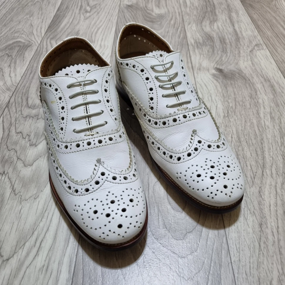 Zapatos Church's Cheaney para mujer Burwood blancos Oxford de cuero de negocios talla 6 EE. UU. Foto 3 de 4