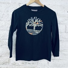TIMBERLAND KIDS SHIRT Size L 14/16 Black Crew Neck Long Sleeve
