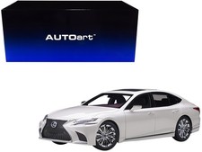 Lexus LS500h Sonic White Metallic Crimson Black Interior 1/18 Model Autoart