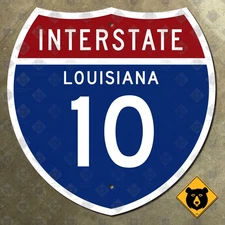 Louisiana Interstate route 10 highway marker road sign New Orleans 12x12