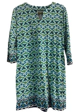Coolibar Oceanside Tunic Dress S UPF 50+ Blue Green Paisley Sun Protective