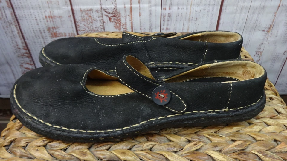 Bjorndal Mary Jane Shoes Size 10M Black Leather Sandals Easy on-off Straps - Image 3 of 4