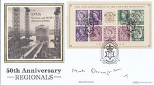MARK DEVENPORT SIGNED Country Definitives MS GB Benham FDC Belfast 2008 (151545)