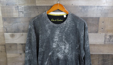 Robert Graham Sweater Mens Large Gray Cotton Linen Abstract Crewneck Pullover