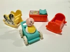 Vintage Fisher-Price Little People Nursery, Table, Cradle, Stroller, Horse, Baby