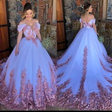 Elegant Off Shoulder Wedding Dresses Cap Sleeves Pink Lace Applique Bridal Gowns