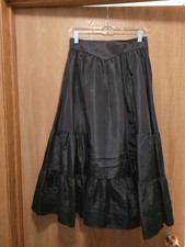 GUNNE SAX Jessica's GUNNIES Black Taffeta Skirt Vintage Size 11 GOTH Halloween