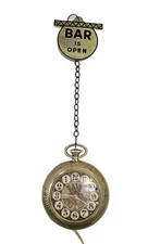 Vtg Spartus Have Another Backwards Running Wall Clock w/Bar is Open/Closed Works