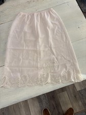 Vintage Wonder Maid Half Slip Womens Large White Lace Hem Satin Lingerie USA