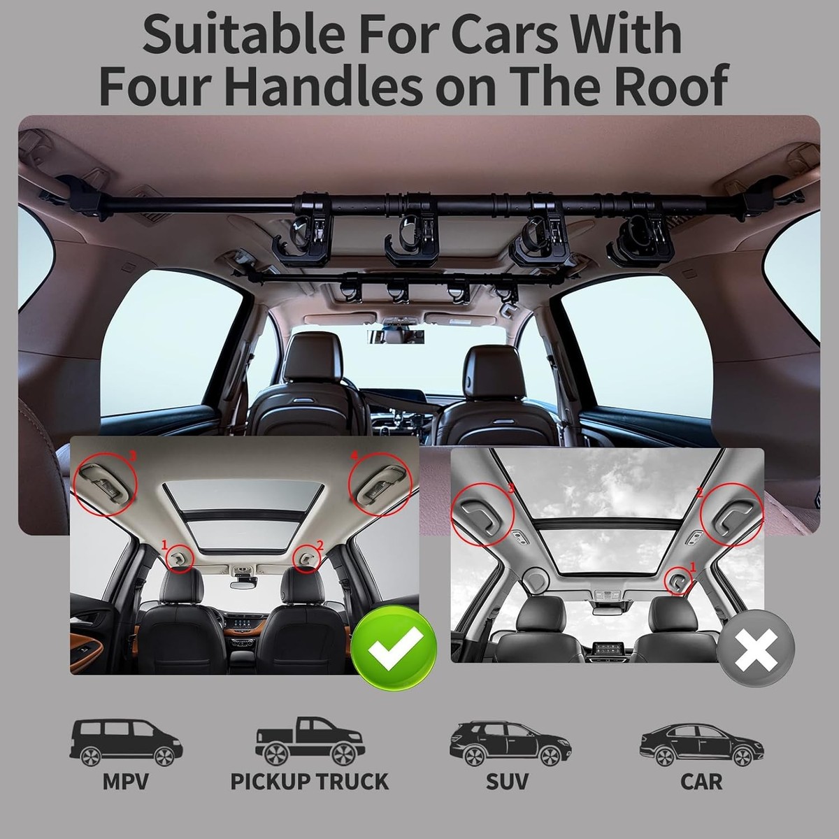 four wheeler fishing rod holder Car Fishing 4 Rod Holder Adjustable 35 to 57 Inch, Heavy Duty Vehicle  Fishing Po