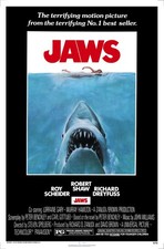 JAWS (1975) - one sheet 27"x41"- the classic Universal horror movie poster!!
