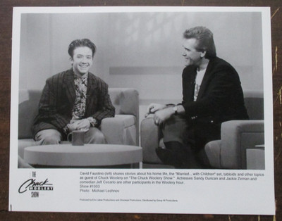 PRESS PROMO PHOTO TV TALK THE CHUCK WOOLERY SHOW DAVID FAUSTINO 8X10 1991 R869
