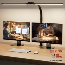 LED Desk Lamp for Home Office - Dimmable Computer Desk Light with Clamp, Black