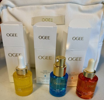 Ogee NEW Elixir Trio - Vitamin C, Hyaluronic Acid & Retinol Alt. W/ Zip Bag NEW