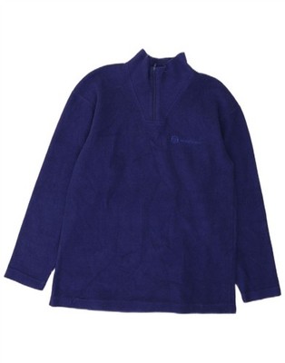 Sergio Tacchini Damen-Fleecepullover mit Reißverschluss am Ausschnitt UK 14 Large marineblau DR11