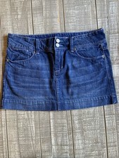 Y2K American Eagle Outfitters Skirt Womens 6 Blue Denim Mini Distressed