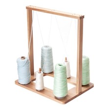 Wooden 6-Spool Yarn Holder for Crocheting, Wood Yarn Storage Organizer Knitti...