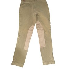 Ariat Girls Tan Riding Breeches Large 14 horse show western authentic pants flaw