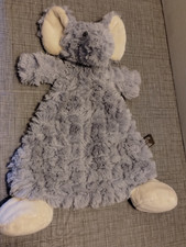 2019 Demdaco Gray Swirl Elephant Lovey Security Blanket Plush Rattles