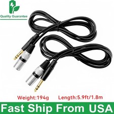 1/4inch TRS to XLR Male Balanced Mic Microphone Cable 6FT, XLR to 6.35 Jack 2PCS
