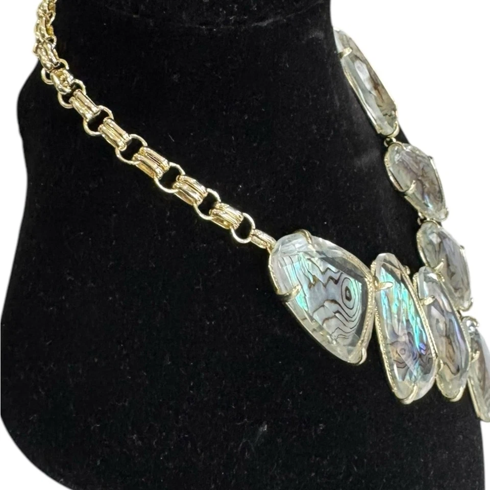 "Collar Kendra Scott Harlow llamativo suspendido abulón/oro 19""" Foto 4 de 4